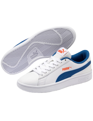 Puma Kids Smash v2 - White/Cobalt